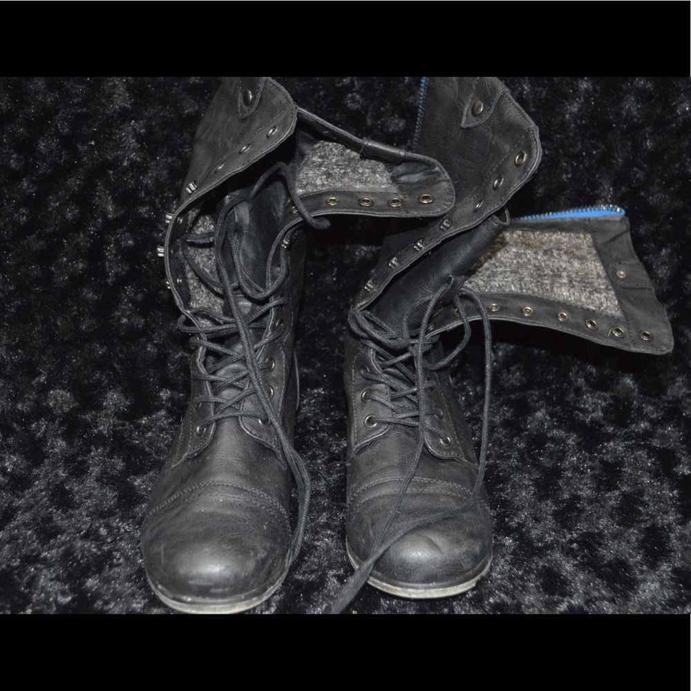 Madden Girl by Steve Madden “Geirard” Combat Boots Black/Size 8.5M